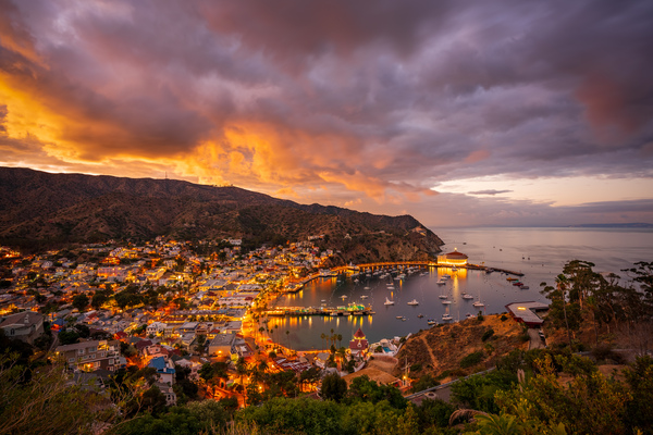 Sunset in Avalon on Catalina Island by Steve Heap