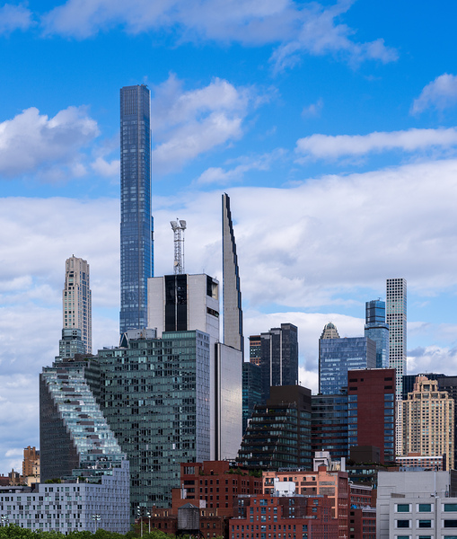 Tall office and apartment buidlings along the waterfront in Hell Print