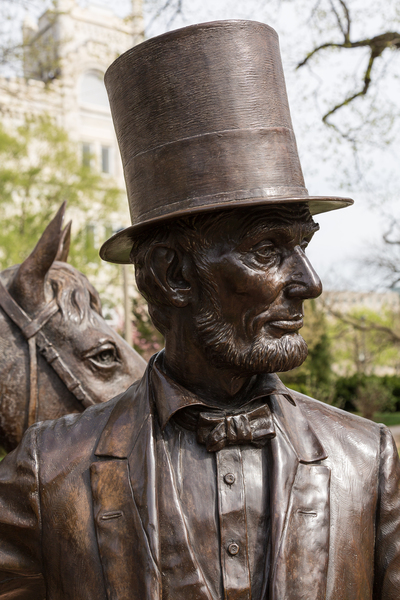 Detail of head of statue of President Lincoln by Steve Heap