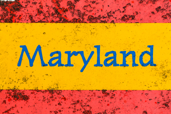 Macro photo of state of Maryland name on newstand by Steve Heap