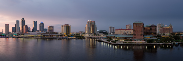City skyline of Tampa Florida at sunset by Steve Heap