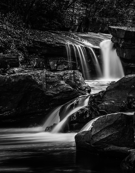 Black and White Waterfall on Deckers Creek by Steve Heap
