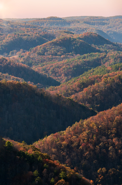 Rolling appalachian hills from Pipestem park by Steve Heap