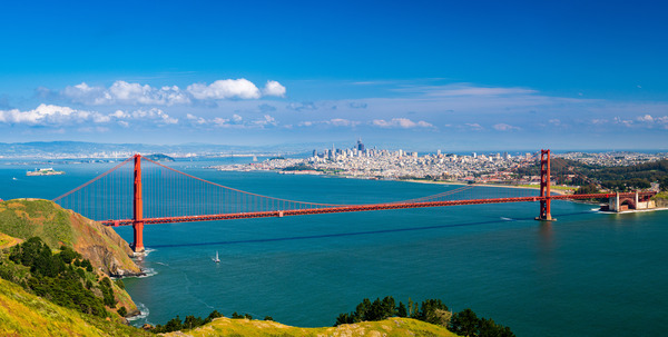 The Golden Gate Bridge and San Francisco by Steve Heap