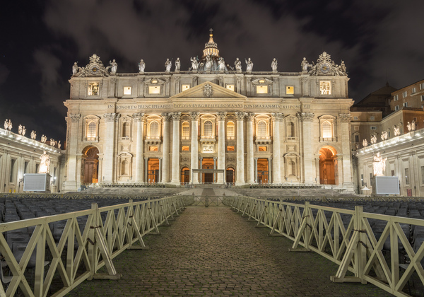 Entrance to St Peters Basilica at Easter by Steve Heap