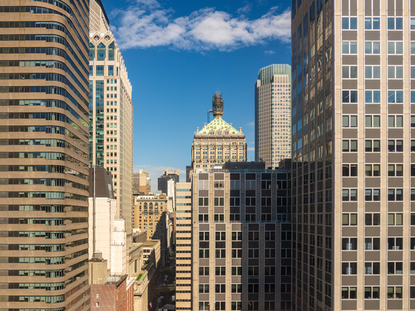 Office buildings panorama around 45th Street in New York by Steve Heap