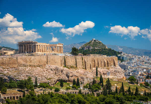 Panorama of city of Athens from Lycabettus hill by Steve Heap