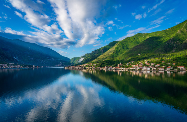 Town of Prcanj on the Bay of Kotor in Montenegro by Steve Heap