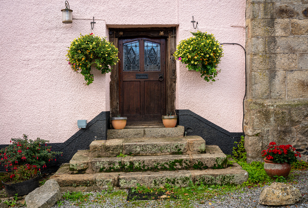 Solid wooden front door in Devon village of Dunsford by Steve Heap