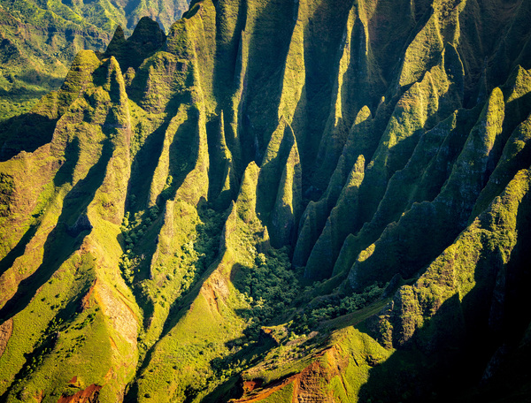 Fluted hills on Na Pali coast of Kauai by Steve Heap
