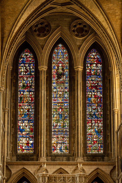 Stained glass window in Truro cathedral in Cornwall by Steve Heap