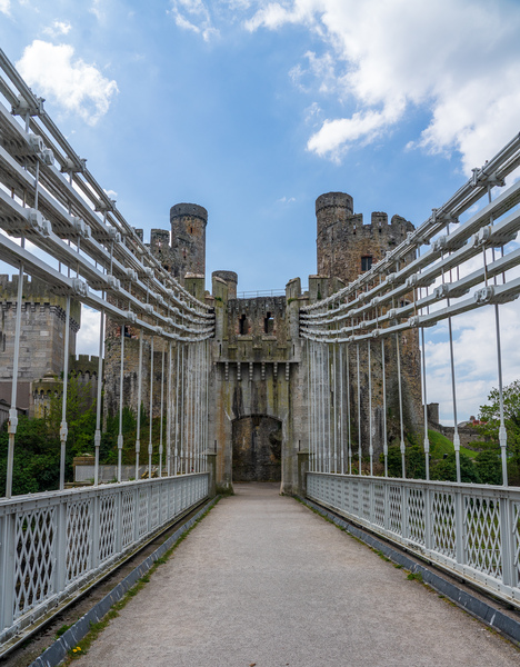 Thomas Telford suspension bridge to the Castle in Conwy by Steve Heap