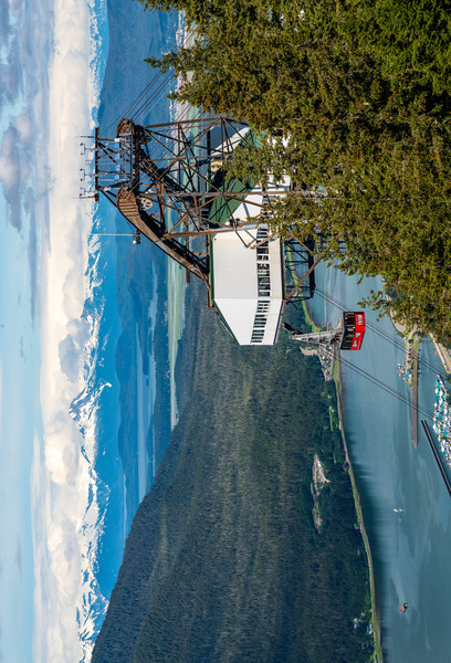 GoldBelt tram suspended above the city of Juneau Alaska by Steve Heap