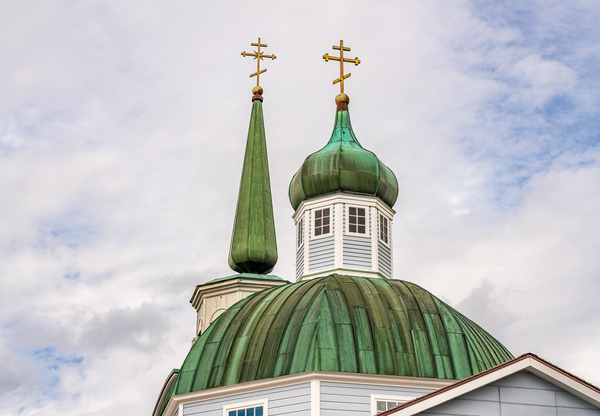 Exterior roof of the historic St Michaels Cathedral in Sitka Al by Steve Heap