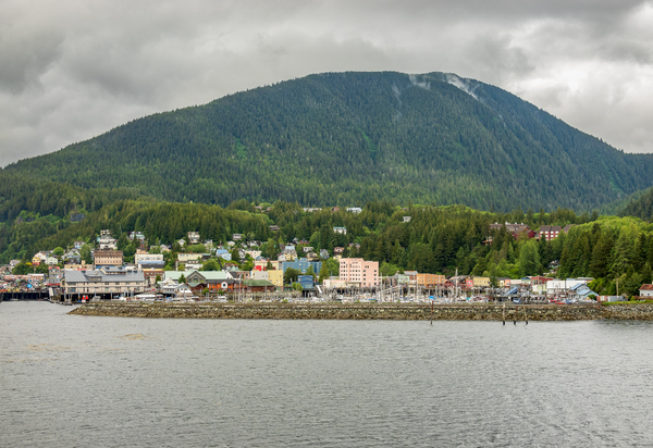 Departing in the rain from the town of Ketchikan Alaska by Steve Heap