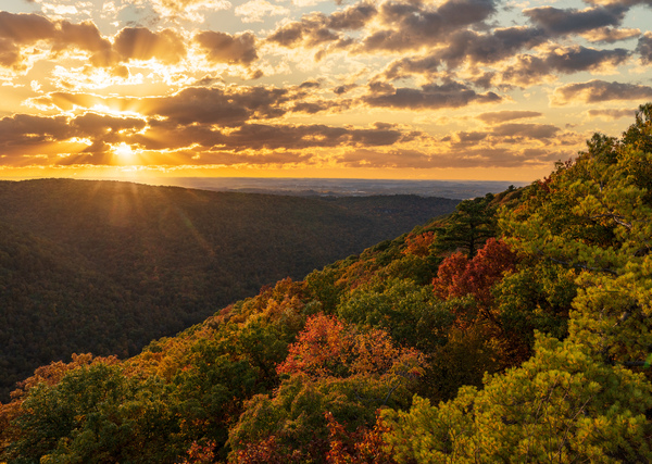 Sunset over Morgantown seen from Coopers Rock by Steve Heap