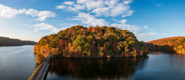 Perfect reflection of fall leaves in Cheat Lake by Steve Heap