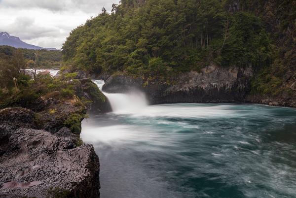 Petrohue falls and cascade by the Osorno volcano in Chile by Steve Heap