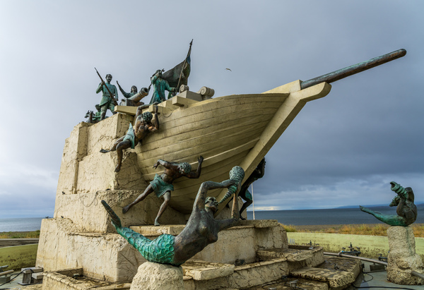 Mariners Monument to Magellan on seafront in Punta Arenas Chile by Steve Heap