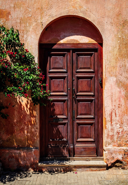 Wooden door in historical town of Colonia del Sacramento by Steve Heap