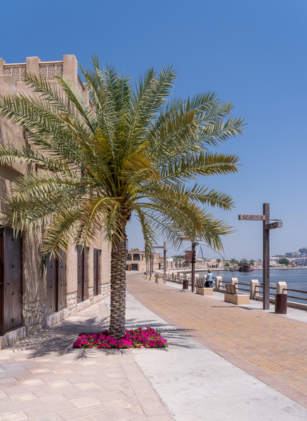 Promenade in Al Shindagha district and museum in Dubai by Steve Heap