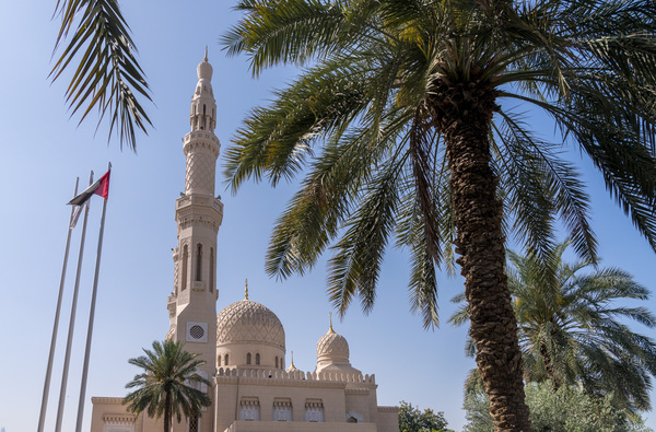 Jumeirah Mosque in Dubai which is open to visitors for education by Steve Heap
