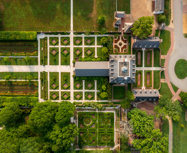 Top down view of Governors Palace in Williamsburg Virginia by Steve Heap