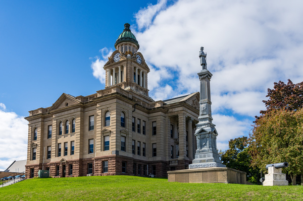 Facade and clock tower of Winneshiek County Courthouse Decorah by Steve Heap
