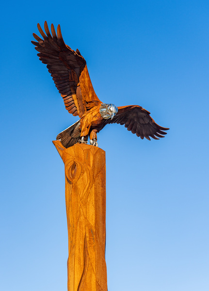 Eagle Landmark sculpture in Riverside Park La Crosse Wisconsin by Steve Heap