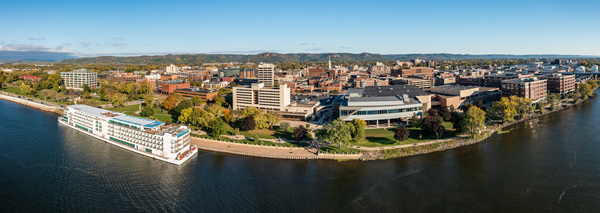Aerial view of La Crosse Wisconsin and the Mississippi River by Steve Heap