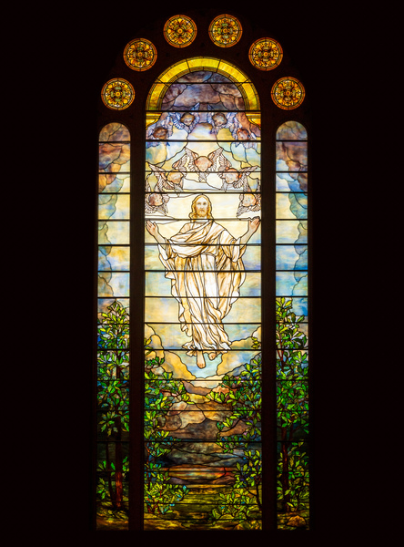 The Ascension of Christ. Tiffany stained glass window. 1896 by Steve Heap