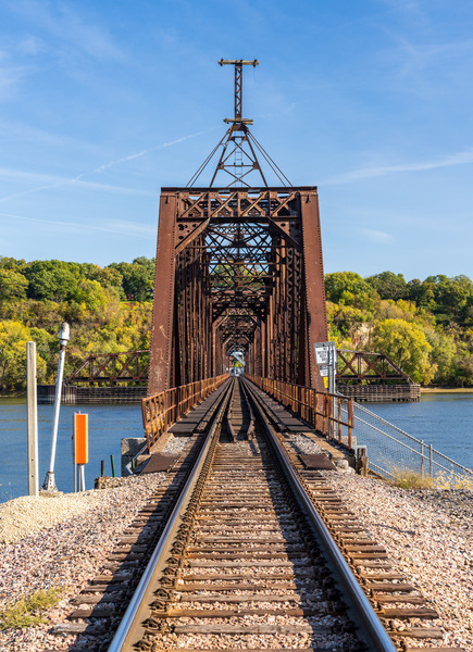 Historic rail bridge between Dubuque Iowa and East Dubuque by Steve Heap