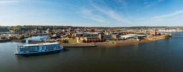 Viking Mississippi river cruise boat docked in Dubuque by Steve Heap