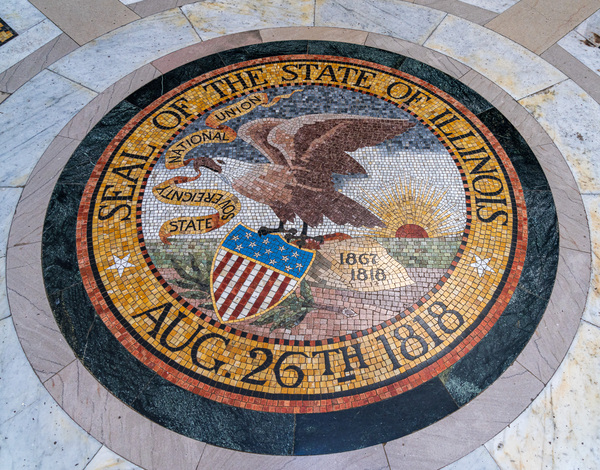 Great Seal of Illinois in memorial for the Vicksburg siege in Mi by Steve Heap