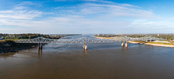 I84 interstate bridge by Natchez MS over Mississippi river in Oc by Steve Heap