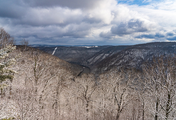 Cheat River Canyon at Coopers Rock on winter afternoon by Steve Heap