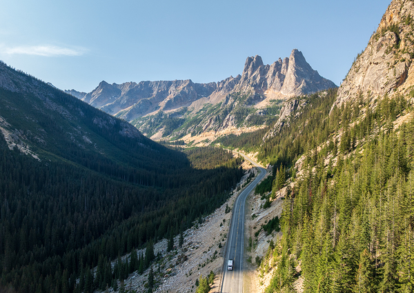 View of the North Cascades Highway looking towards the Washingto Print