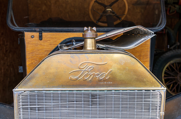 Radiator and front of historic Ford Model T car or truck Print