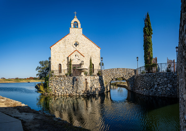Clear December day in Adriatica Village McKinney Texas a plann by Steve Heap
