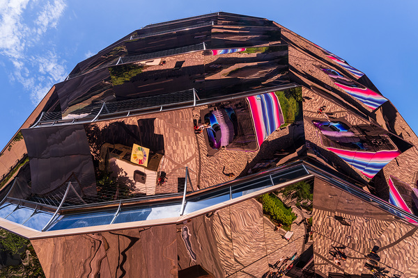 Reflective surface of the Vessel in Hudson Yards Manhattan by Steve Heap
