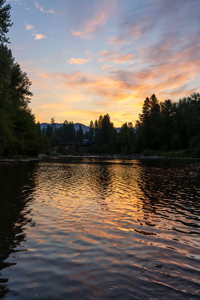 Sunrise over Wenatchee River in Leavenworth Washington State by Steve Heap