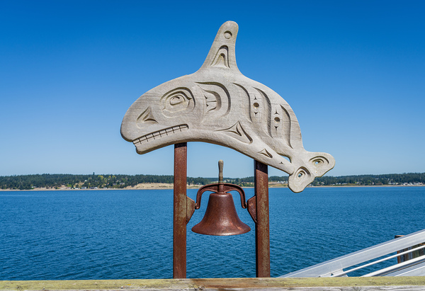 Ring bell when whale spotted off Coupeville wharf on Whidbey Isl Print
