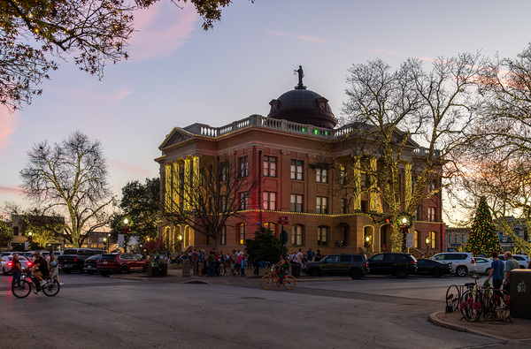 Sunset behind the Courthouse in Georgetown Texas by Steve Heap