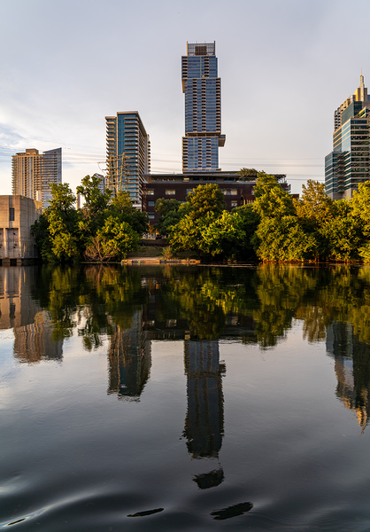 Austin Central Library with Jenga building Texas Print
