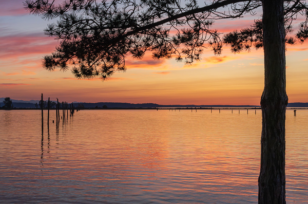 Dramatic sunset clouds over Possession Sound Everett in Washingt by Steve Heap