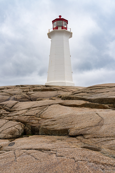 Famous Peggys Cove lightouse near Halifax in Nova Scotia Canada Print