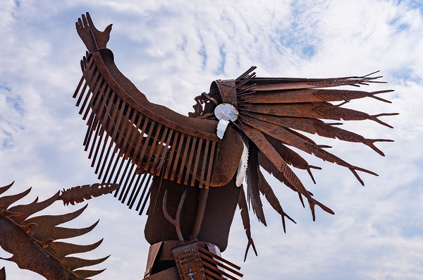 The Salmon Chief metal sculpture in Entiat City Park Washington  Print