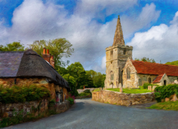 St Peters Church in Shorwell on the Isle of Wight  Print