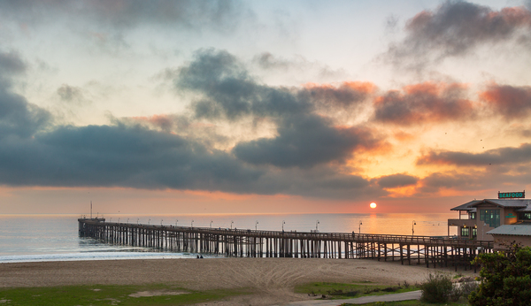 Sunset at dusk Ventura pier California by Steve Heap