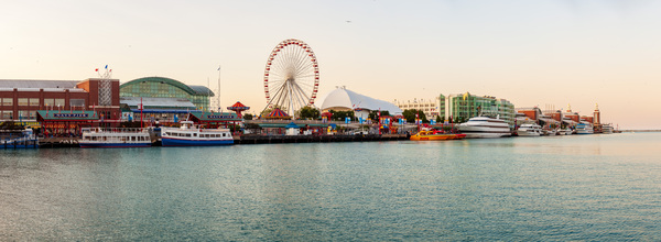 Panorama of Navy Pier in Chicago by Steve Heap